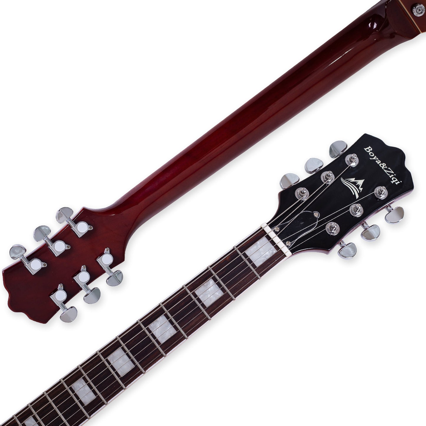 Boya&Ziqi BZE-35 Semi-Hollow Electric Guitar - Quilted Maple Top, Vintage Sunburst