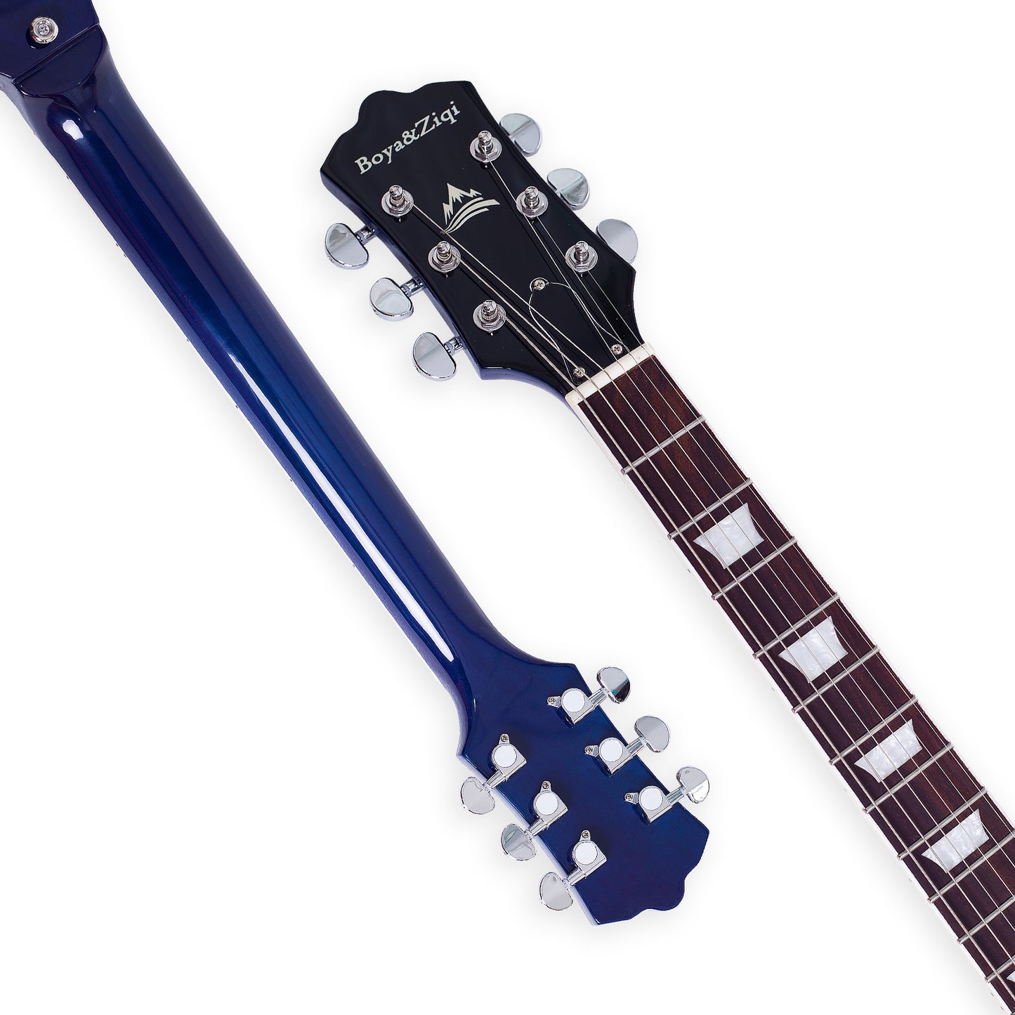 Boya&Ziqi BZS-009 Double Cut Solid-Body Electric Guitar, 22 Stainless Steel Frets (Hand Polished), 2 Push-Pull Volume Controls, Mahogany Body and Neck,Bone Nut,6-String