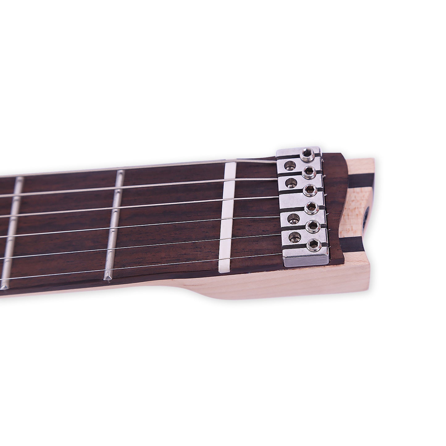 Boya&Ziqi Headless Electric Guitar LIZARD-6,FANNED FRETS, Independently Adjustable Bridge,Split coil control,5-Piece Maple/Streaked Ebony Neck